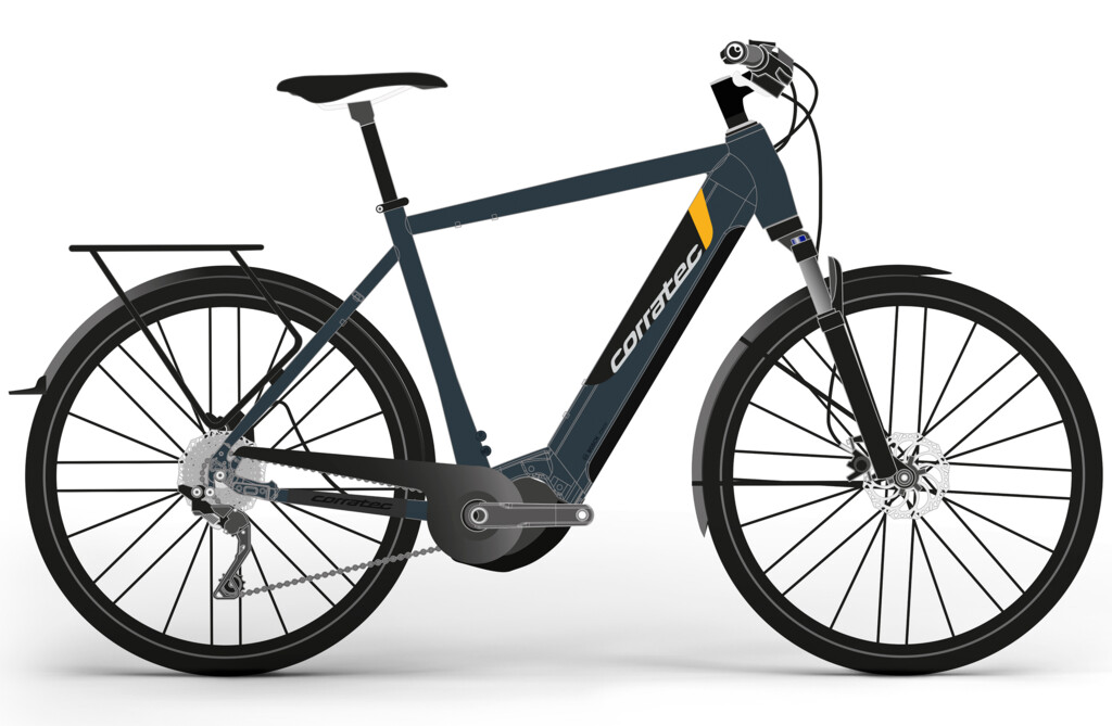 Product image 1 of the product “E-Power Sport 28 SE 3.0 CX7 12S Gent Dark Blue, Mango, Light Grey | 50”